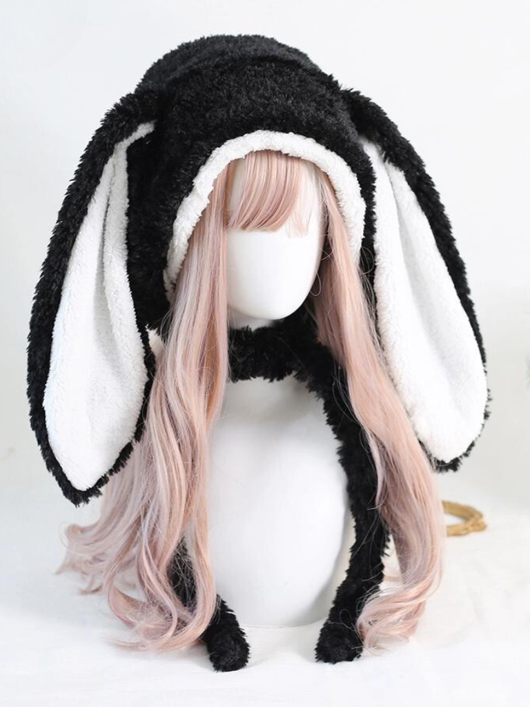 Lolita Long Bunny Fur Snow Hat