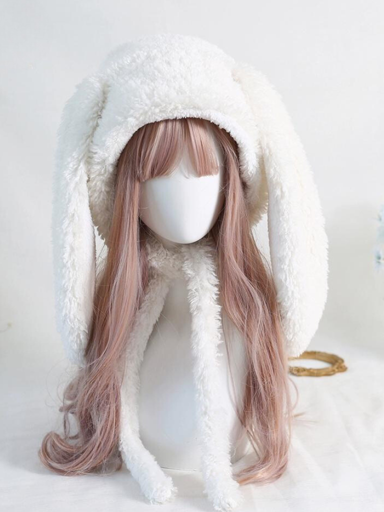 Lolita Long Bunny Fur Snow Hat