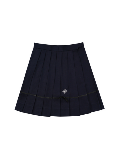 College Sailor Top + High Waist Slim a Line Skirt