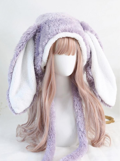 Lolita Long Bunny Fur Snow Hat