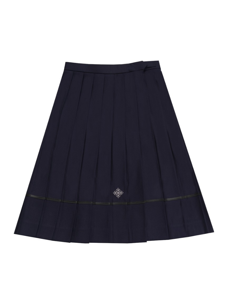 College Sailor Top + High Waist Slim a Line Skirt
