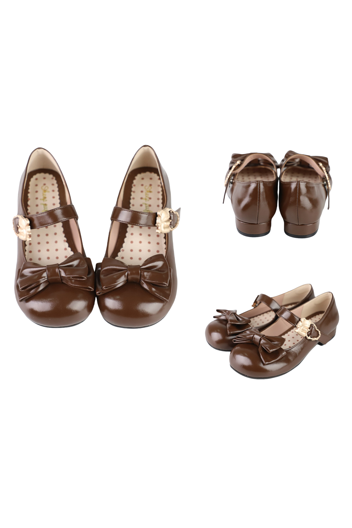 Glossy Color Ribbon Shoes