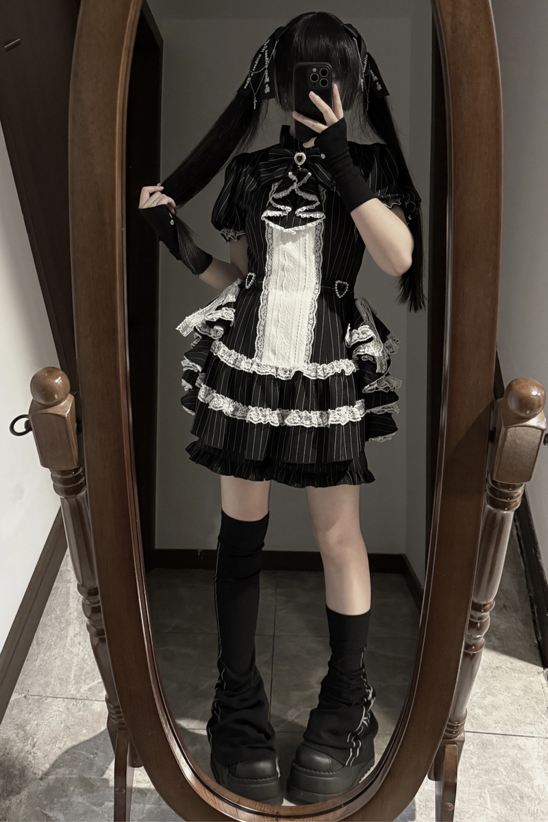 Puff Sleeve Gothic Style Top + Pants