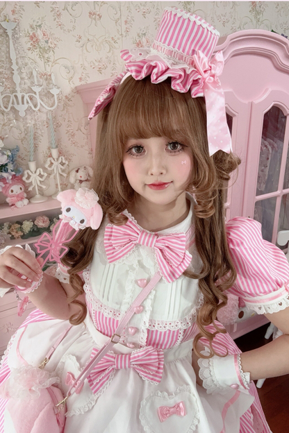 [pre-order] Retro Doll-like Lolita Dress + Hair Band + Clip + Bonnet + Hat