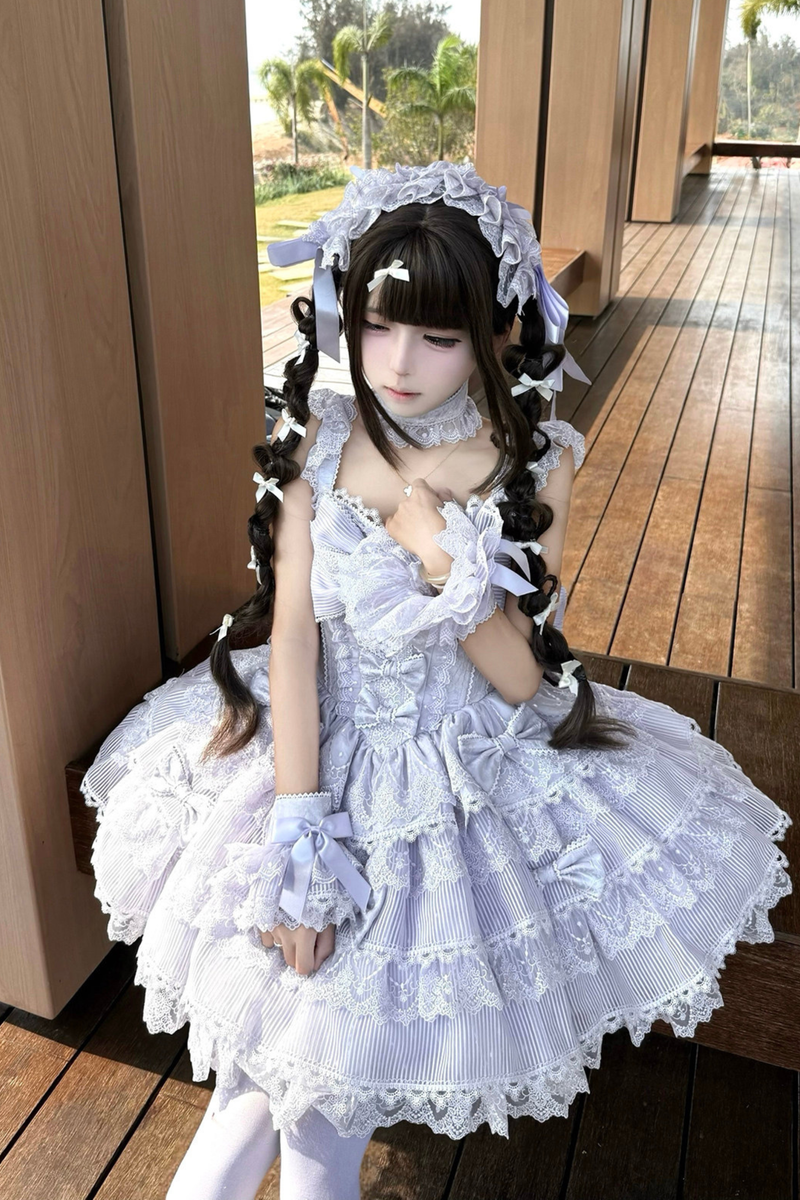 [pre-order] Princess Ballet Tiered Lolita Dress + Headband + Necklace + Sleeves + Tail