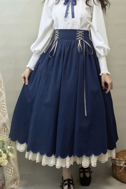 [pre-order] Retro Sweet College Shirt + High Waist Flare Skirt