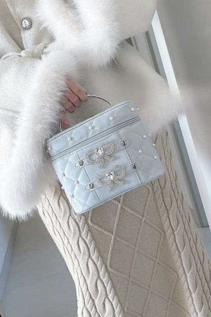 Pearl Rhinestone Lace Box Bag