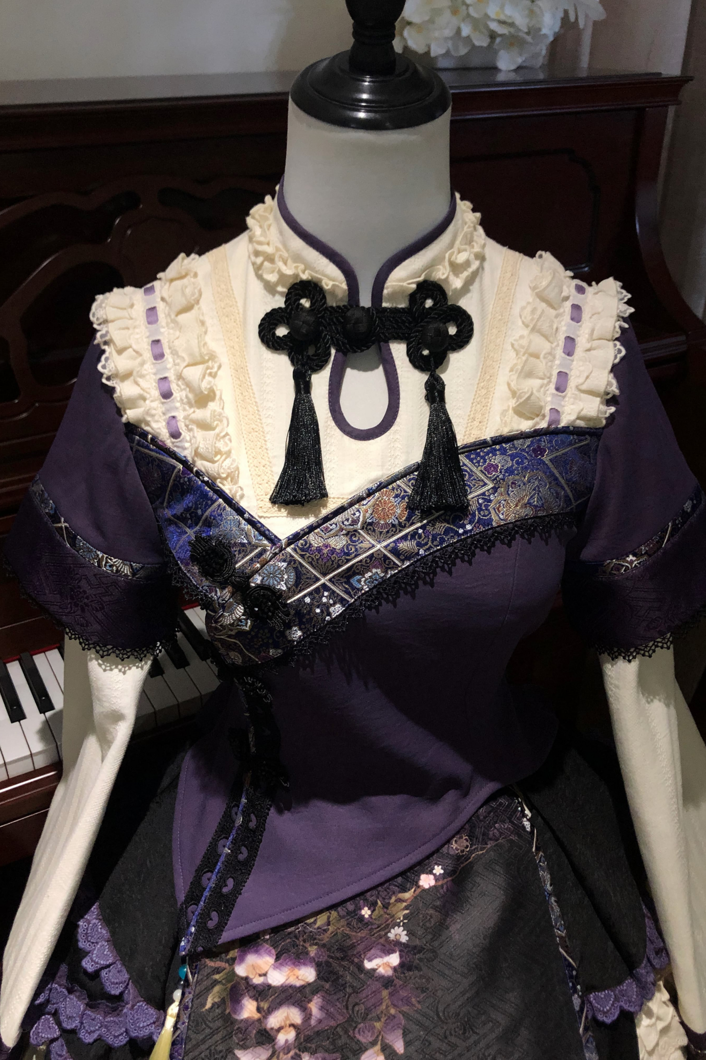 Chinese-style Girl Lolita Tops+skirt+headband+clip