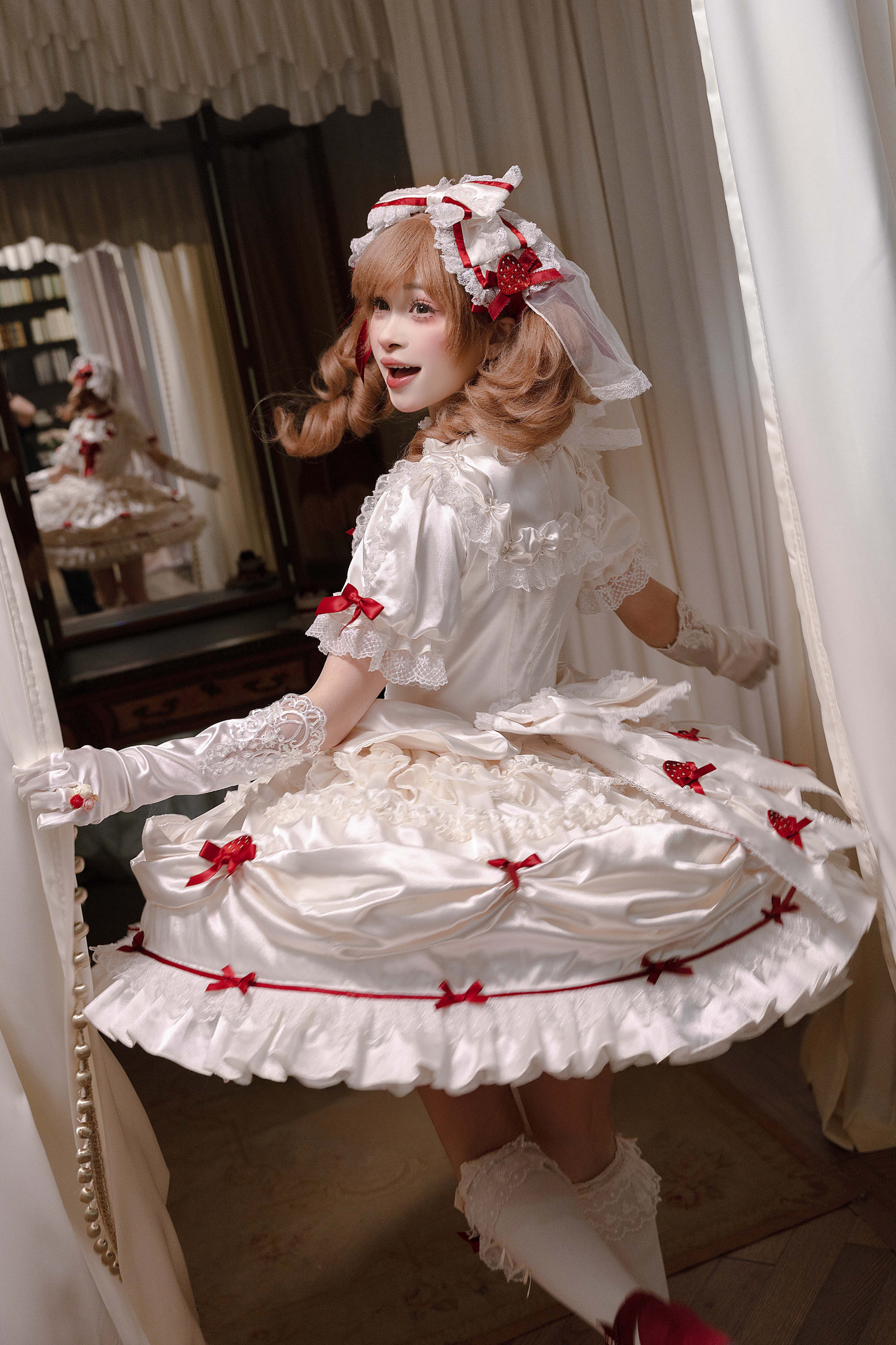 [pre-order Deadline: March 29] Cream Strawberry Lolita Dress