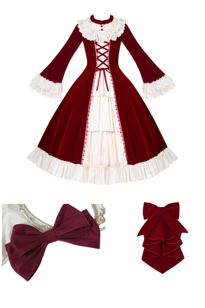 Classical Dress + Collar + Ribbon + Hat