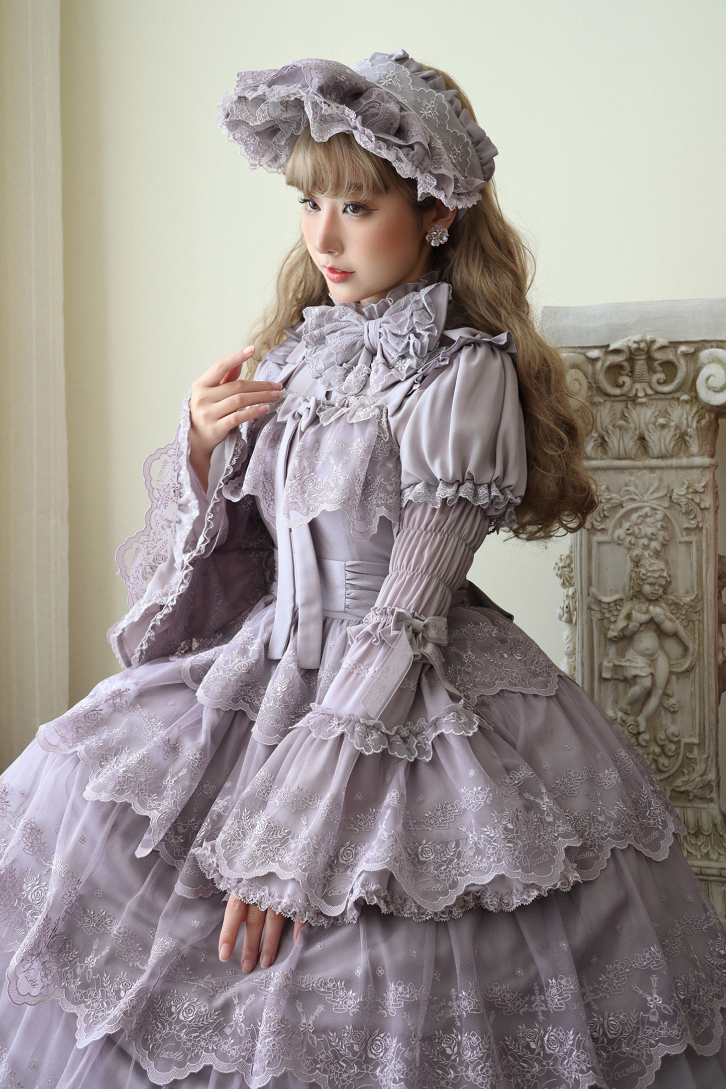 Flower Banquet Princess Sleeve Shirt + Ruffle Lolita Dress