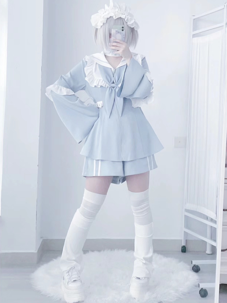 [angel Style] Aqua Medical Dress + Shorts Set