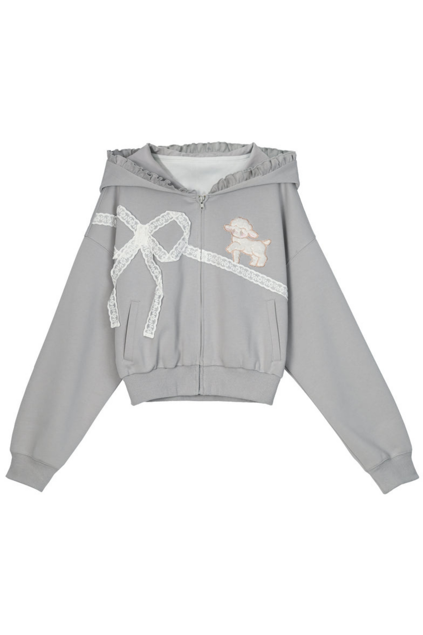 Grey Ballet Sport Hooded Jacket Set