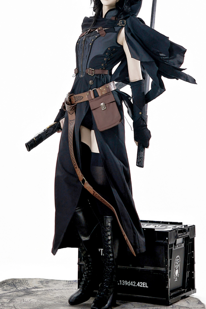 [reserved Item] Punk Style Dark Gothic Dress + Shorts + Shawl + Sleeves + Belt Bag