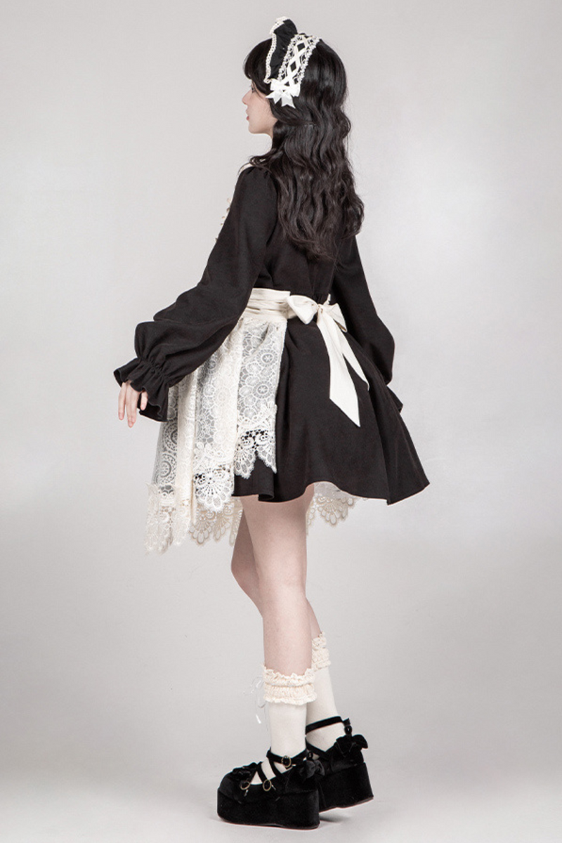 [pre-order] Dark Doll Lolita Dress + Apron + Ribbon + Headband
