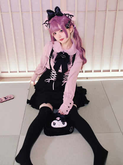 Jirai Blouse + Suspender Skirt Set
