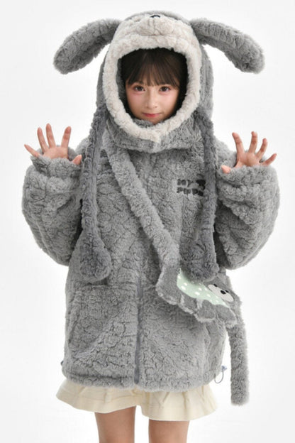 Puppy Design Sweatshirt + Gray Bag