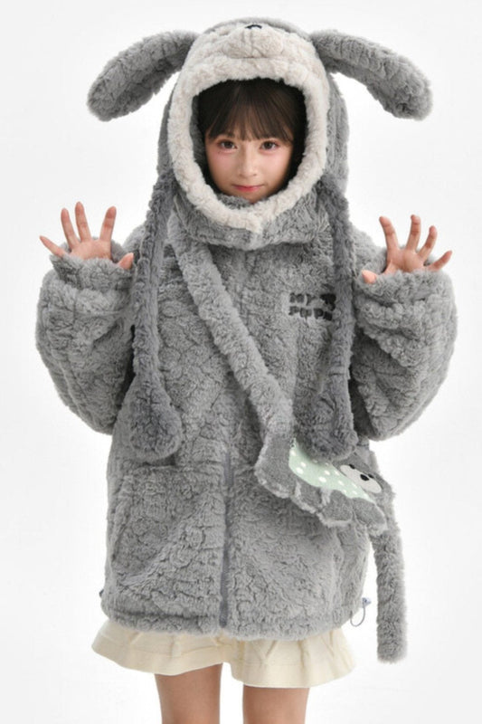 Puppy Design Sweatshirt + Gray Bag