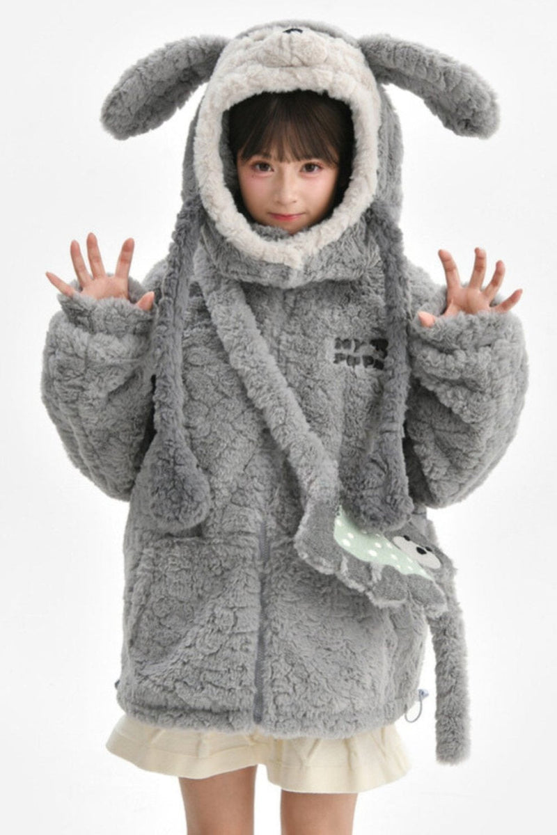 Puppy Design Sweatshirt + Gray Bag