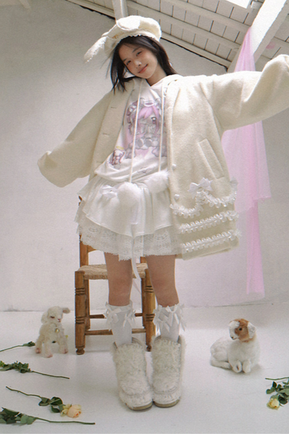 Lace Rabbit Ears Beret
