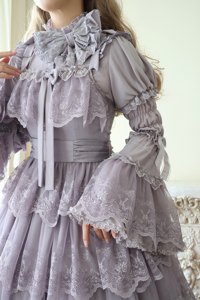 Flower Banquet Princess Sleeve Shirt + Ruffle Lolita Dress