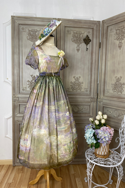 Marble Art High Waist Mark Lolita Dress