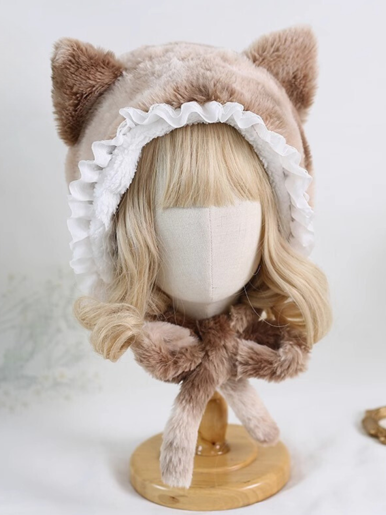Fur Lace Ribbon Hat