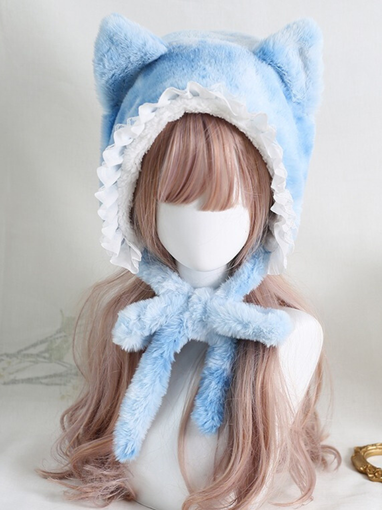 Fur Lace Ribbon Hat