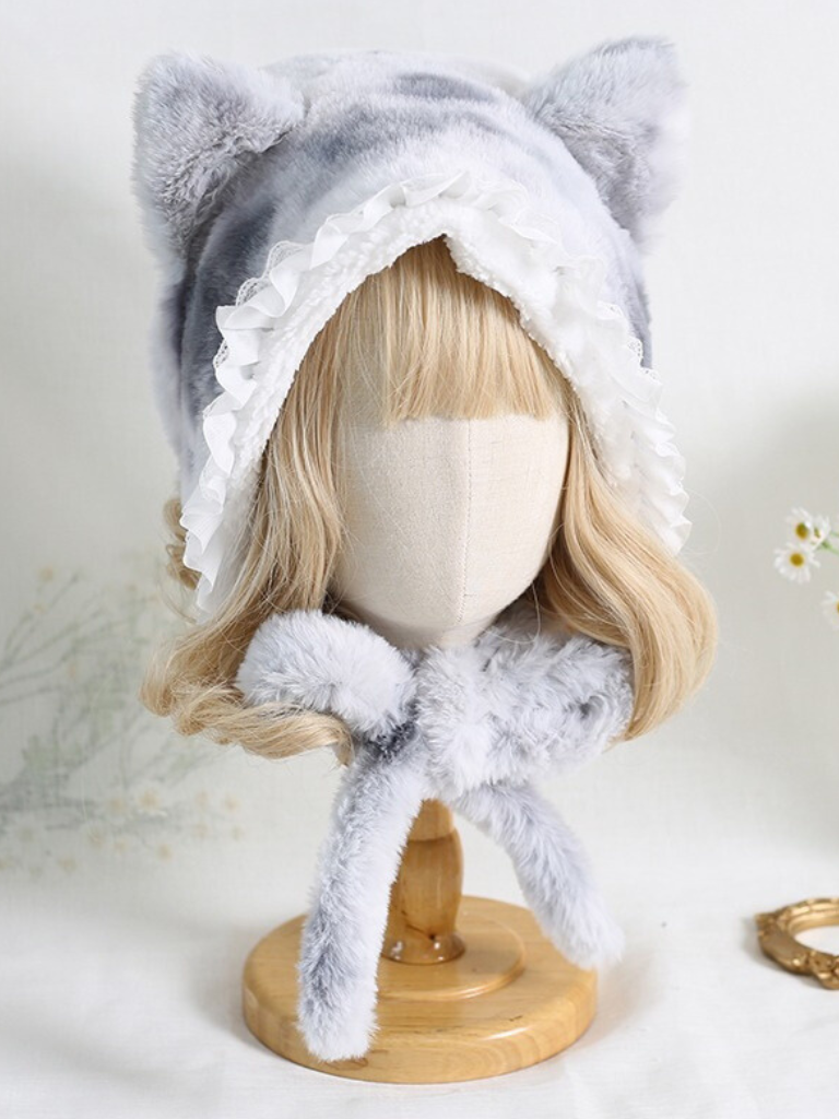 Fur Lace Ribbon Hat