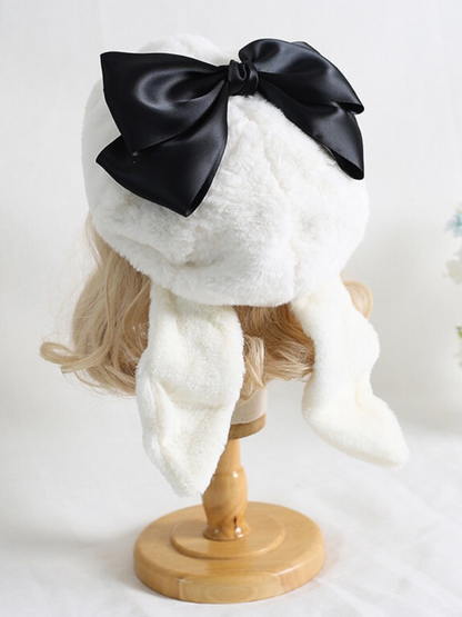 Big Ribbon Bunny Ear Beret