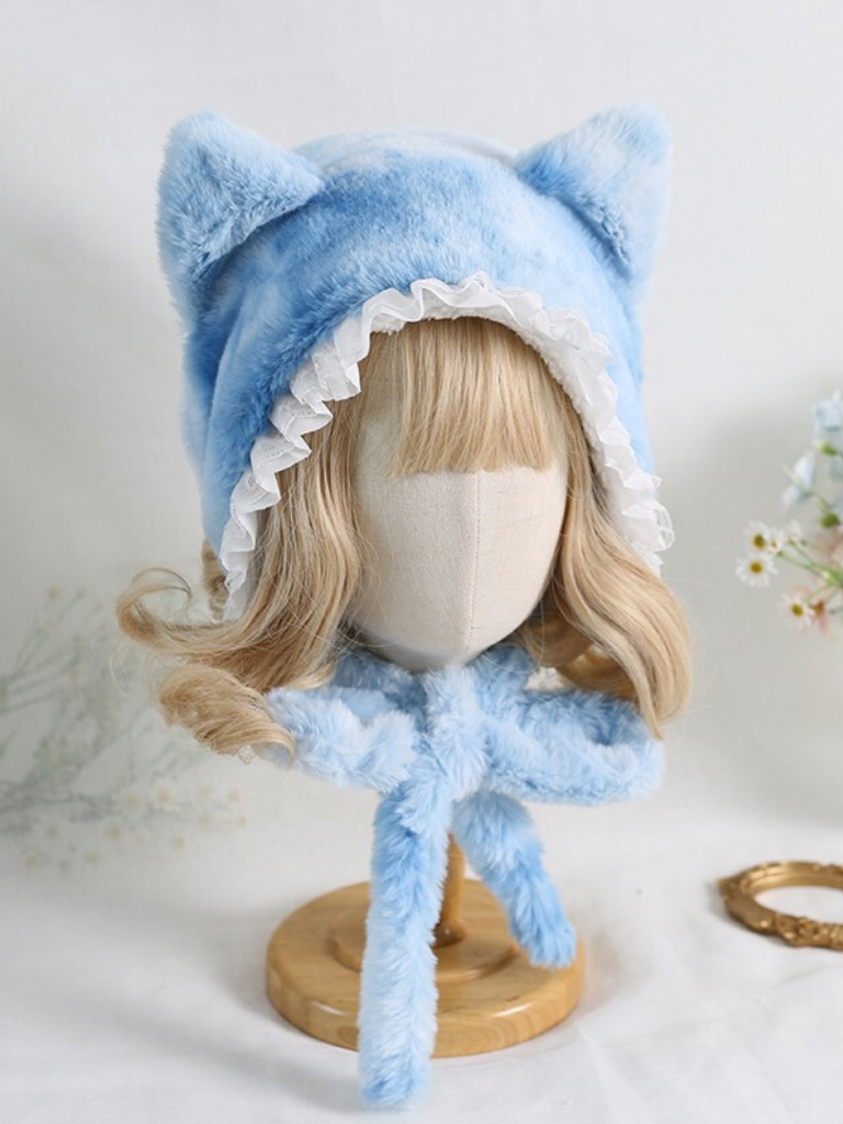 Fur Lace Ribbon Hat