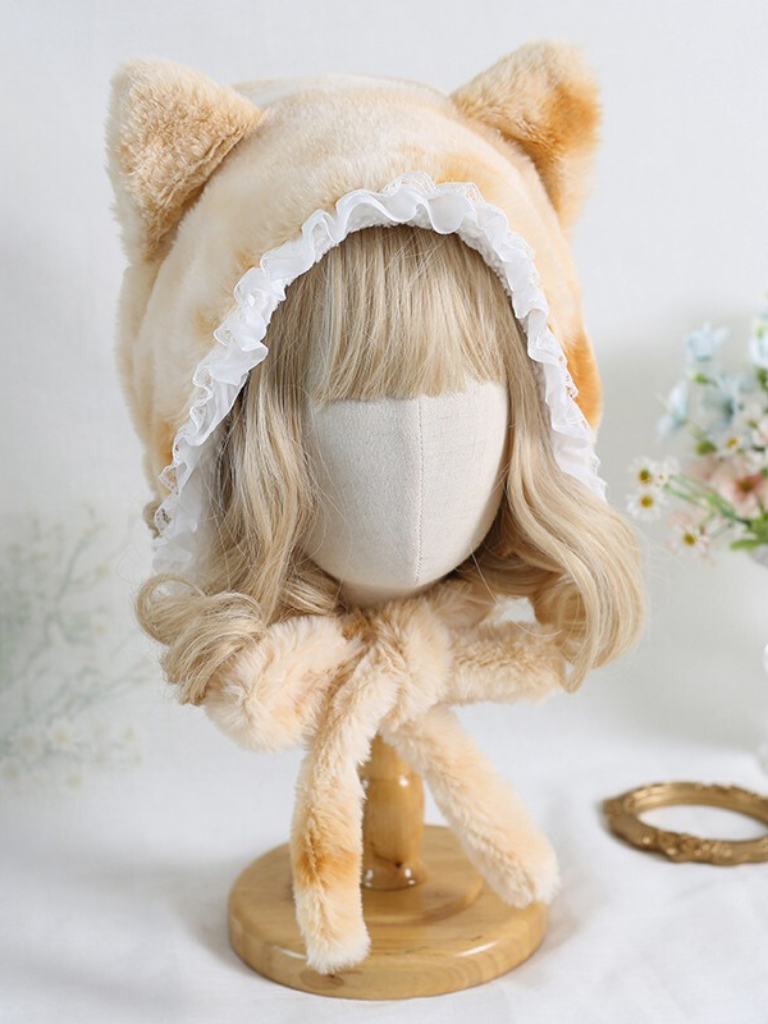 Fur Lace Ribbon Hat