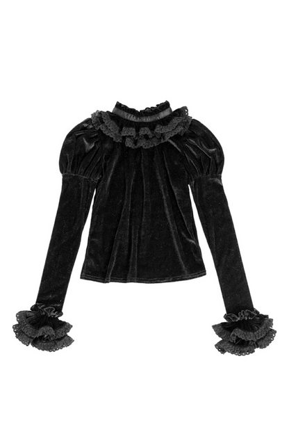 Sweetheart Lolita Suspender Skirt + Ruffle Neck Blouse + Petticoat