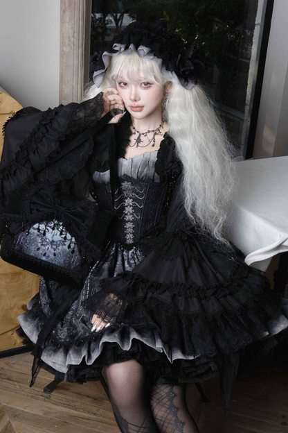 Gothic Lolita Jumper Skirt + Jacket + Skirt + Shirt + Corset + Accessories