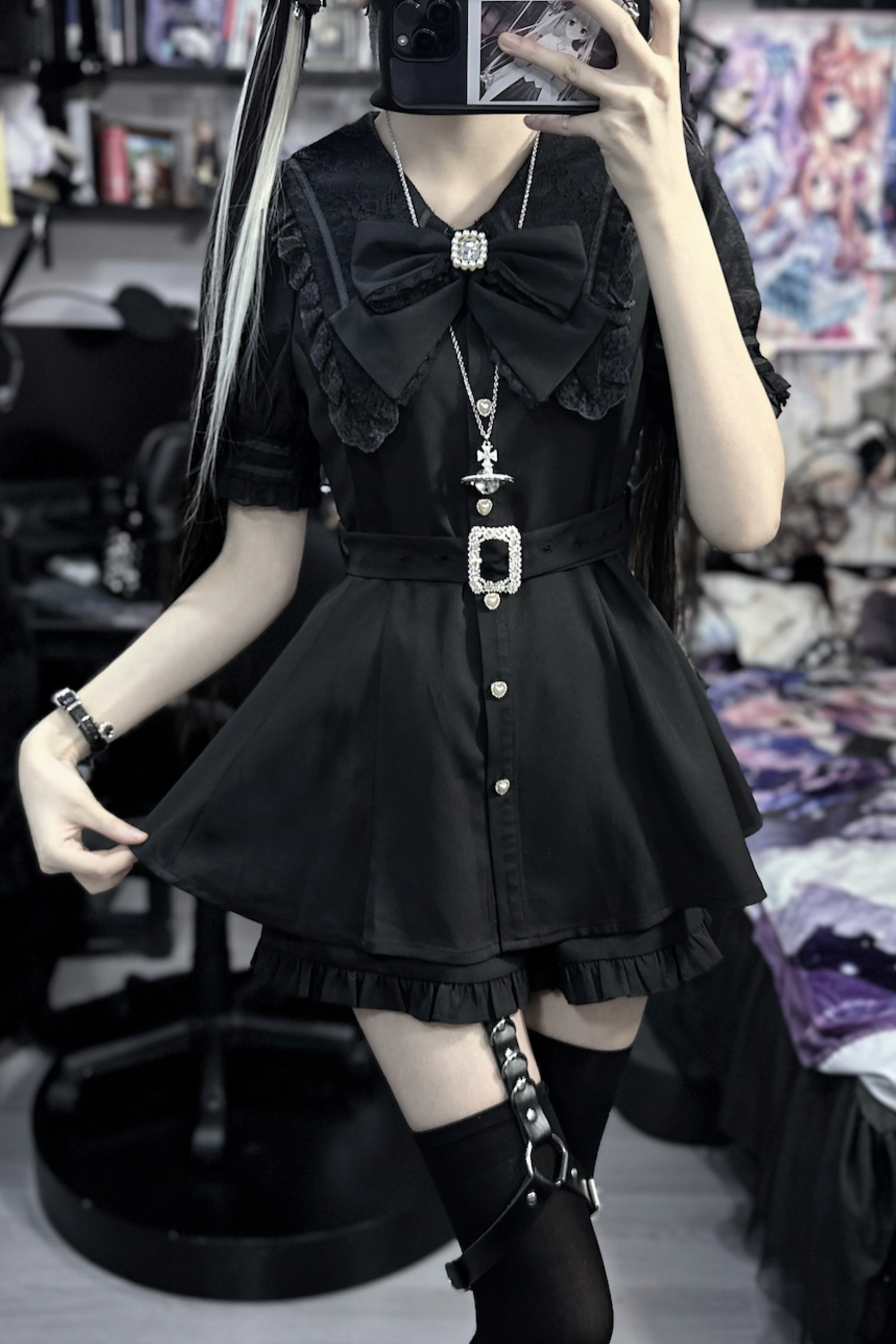 [pre-order] Dark Sweet Sailor Top + Ruffled Shorts