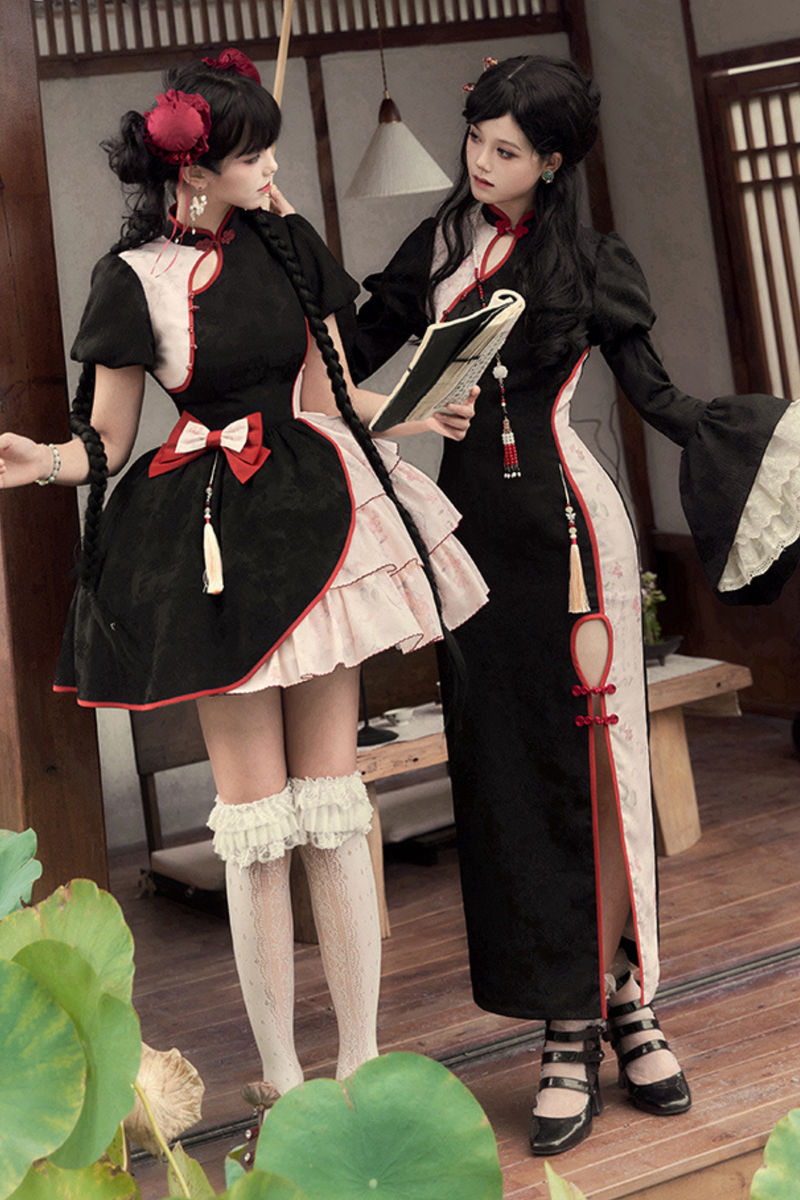 Retro Chinese-style Dress + Sleeves + Shawl + Accessories + Hairpin