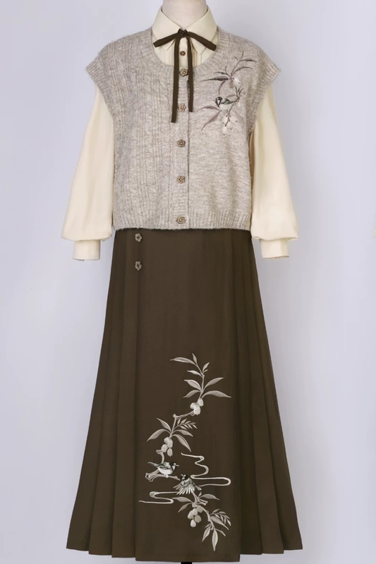College Style Hanfu Skirt Set
