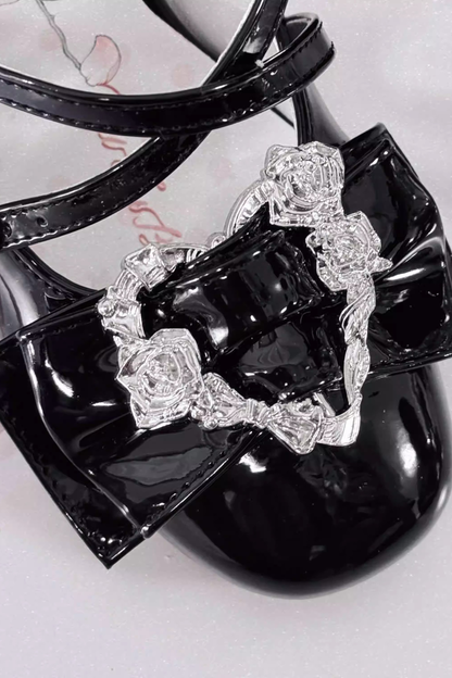 Love Buckle Crystal Heel Shoes