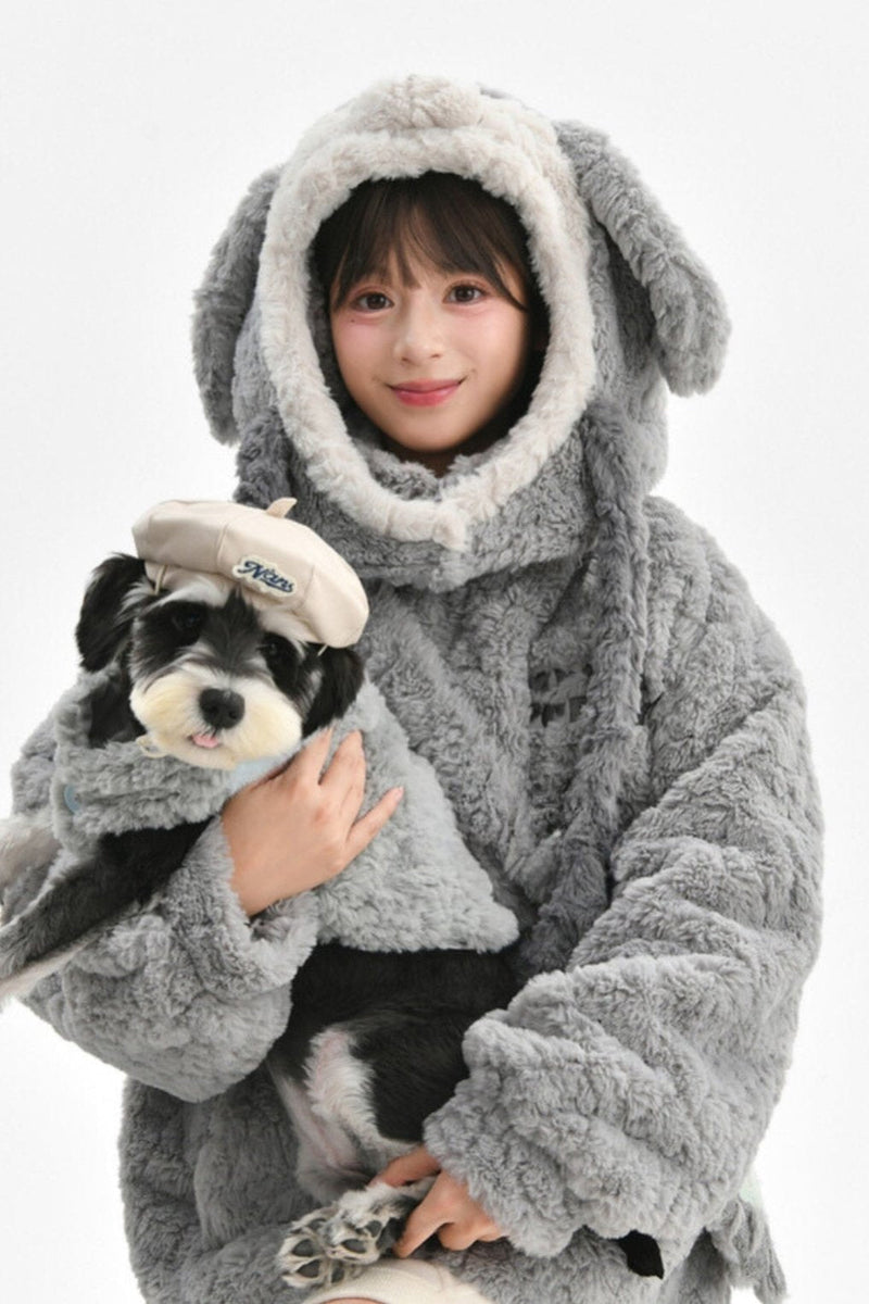 Puppy Design Sweatshirt + Gray Bag