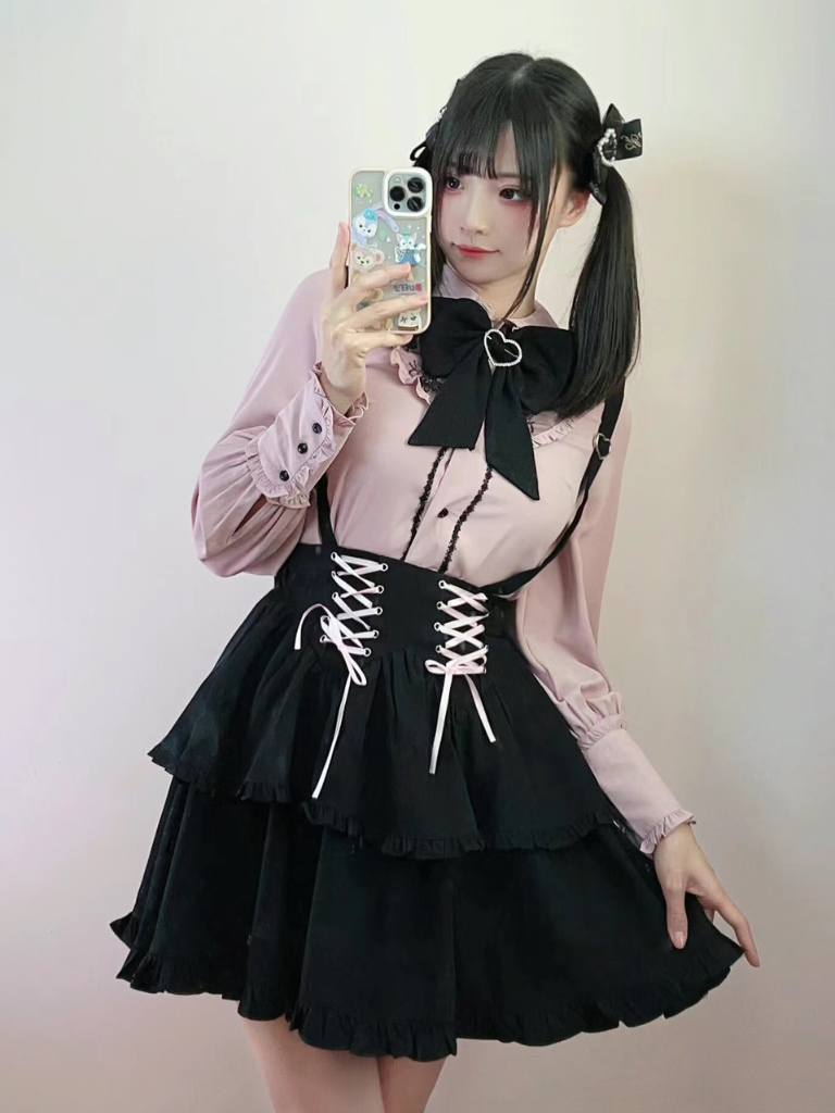 Jirai Blouse + Suspender Skirt Set