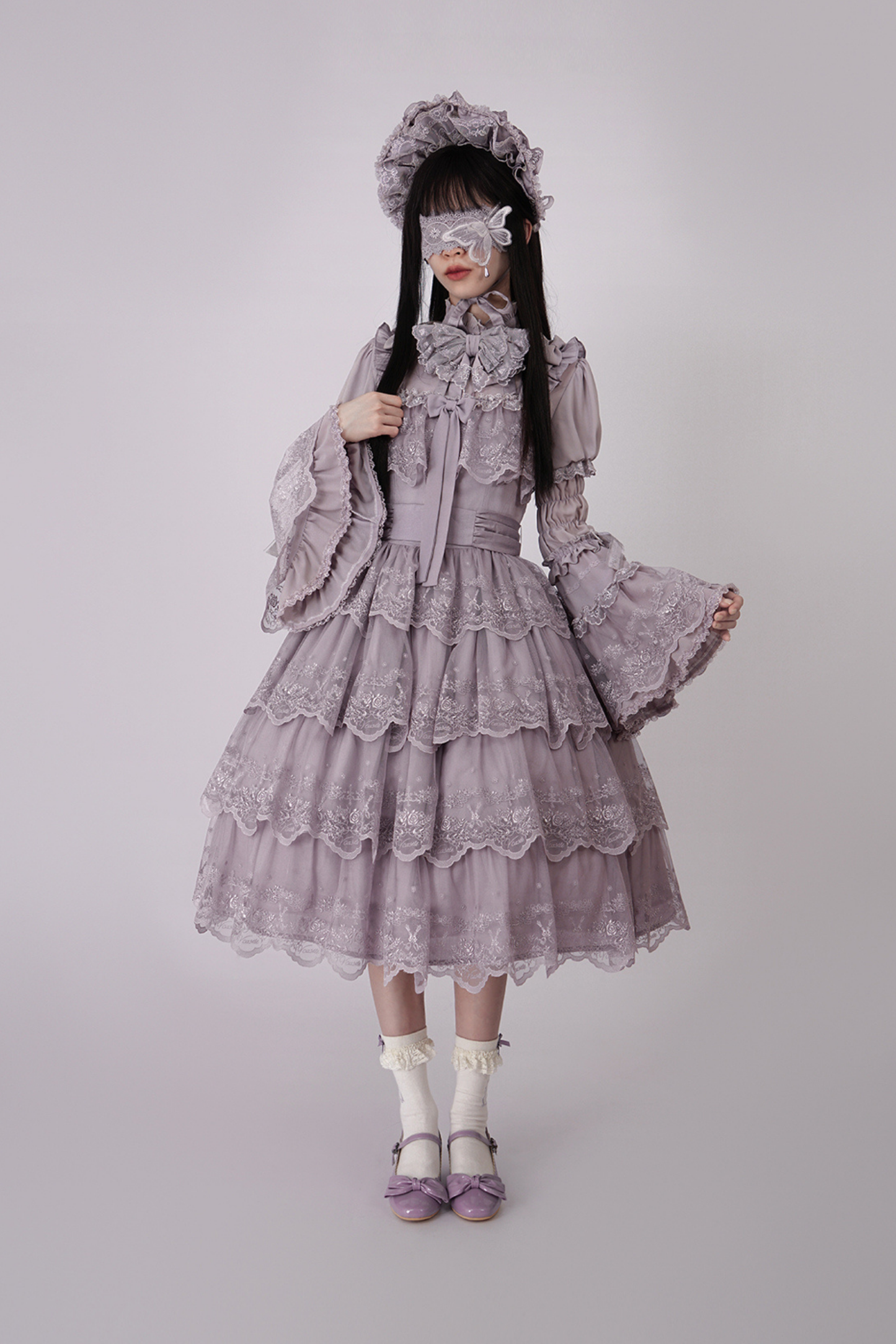 Flower Banquet Princess Sleeve Shirt + Ruffle Lolita Dress