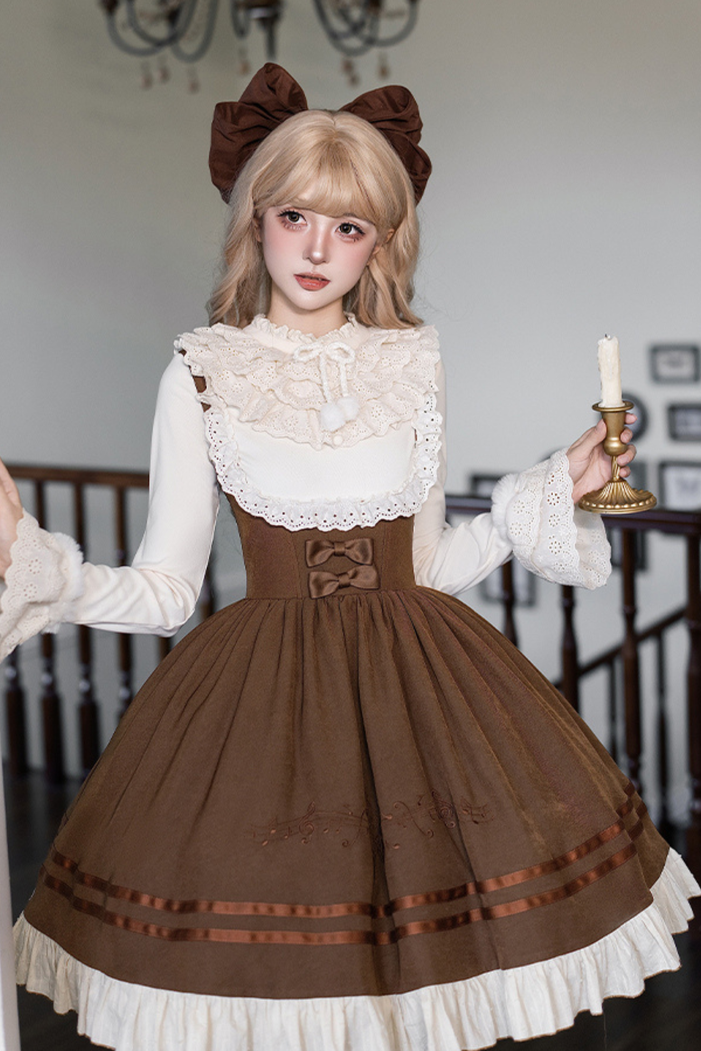 Twin Ruffle Doll Jumperskirt + Top + Ribbon + Hat