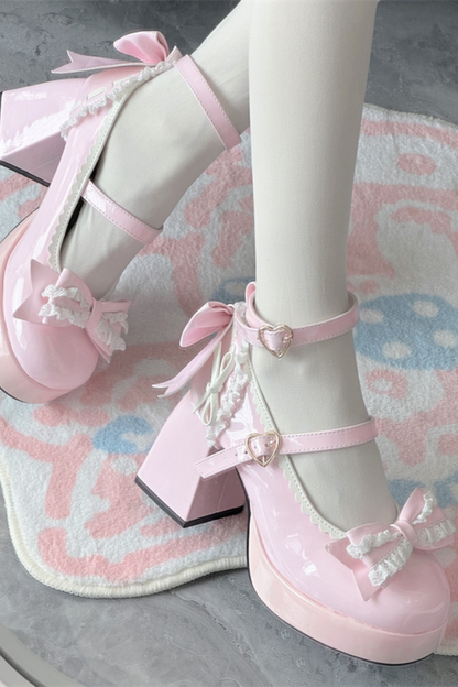 Ruffle Ribbon Lolita Shoes