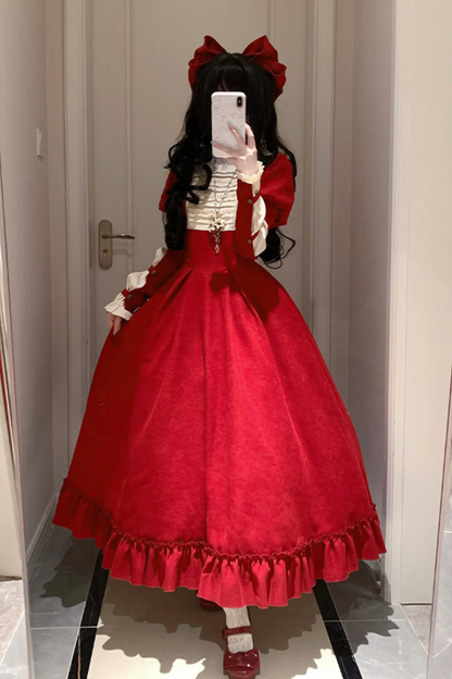 Lace Ruffle Lolita Dress + Bow
