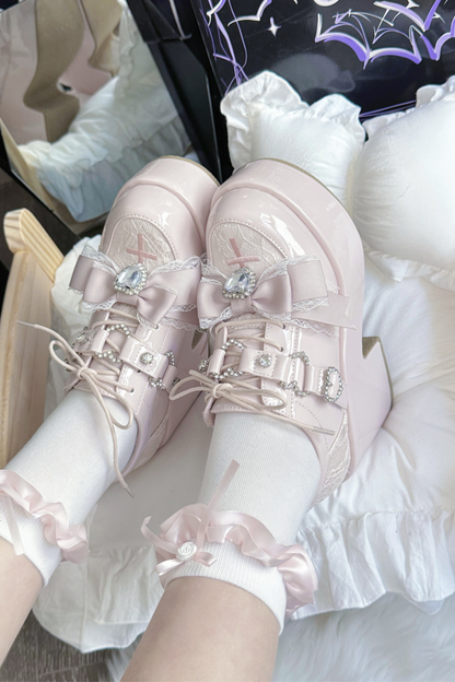 Dark Sweet Love Ribbon Shoes