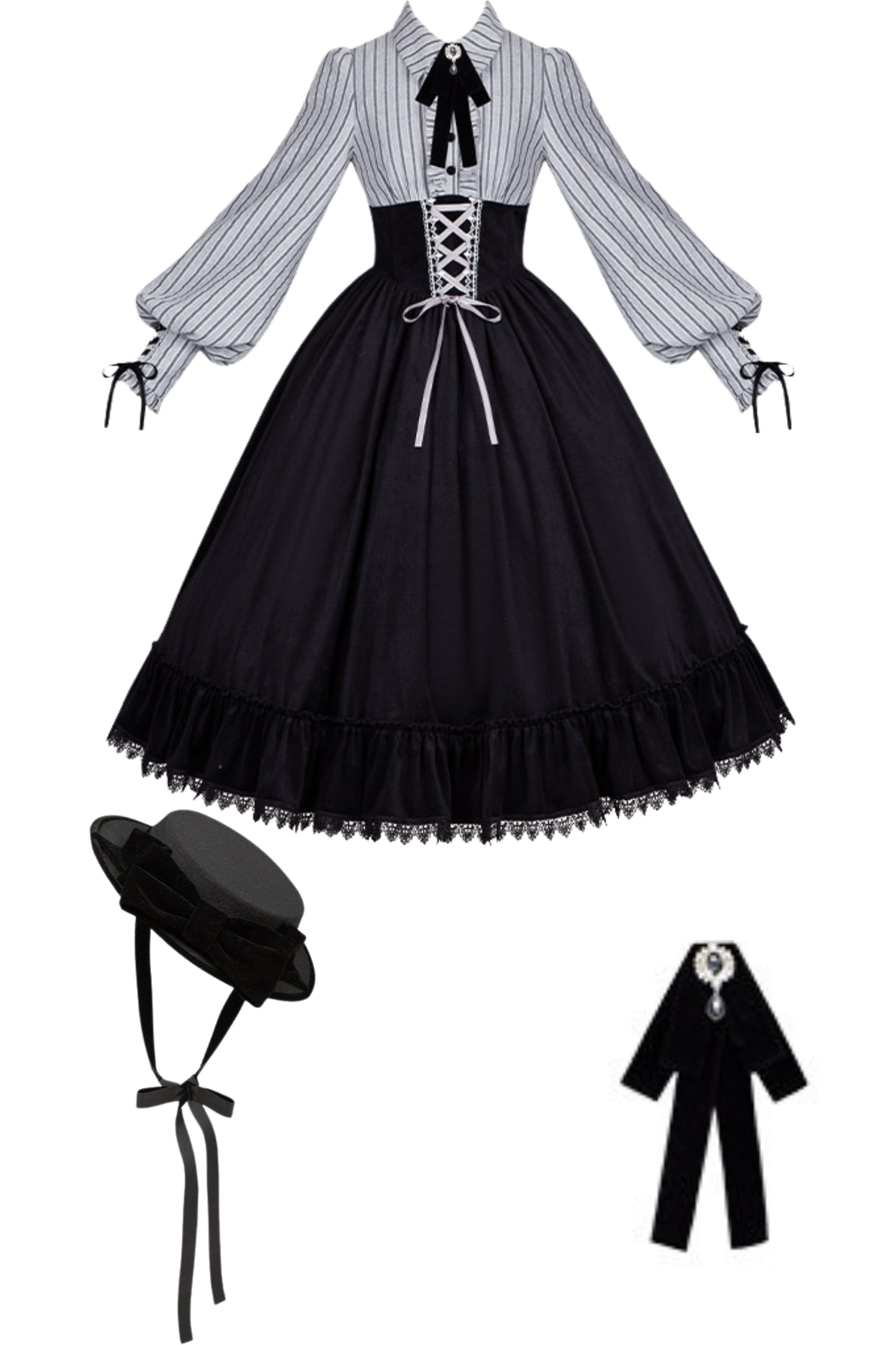 Fish Tail Dress + Flare Dress + Hat + Headband