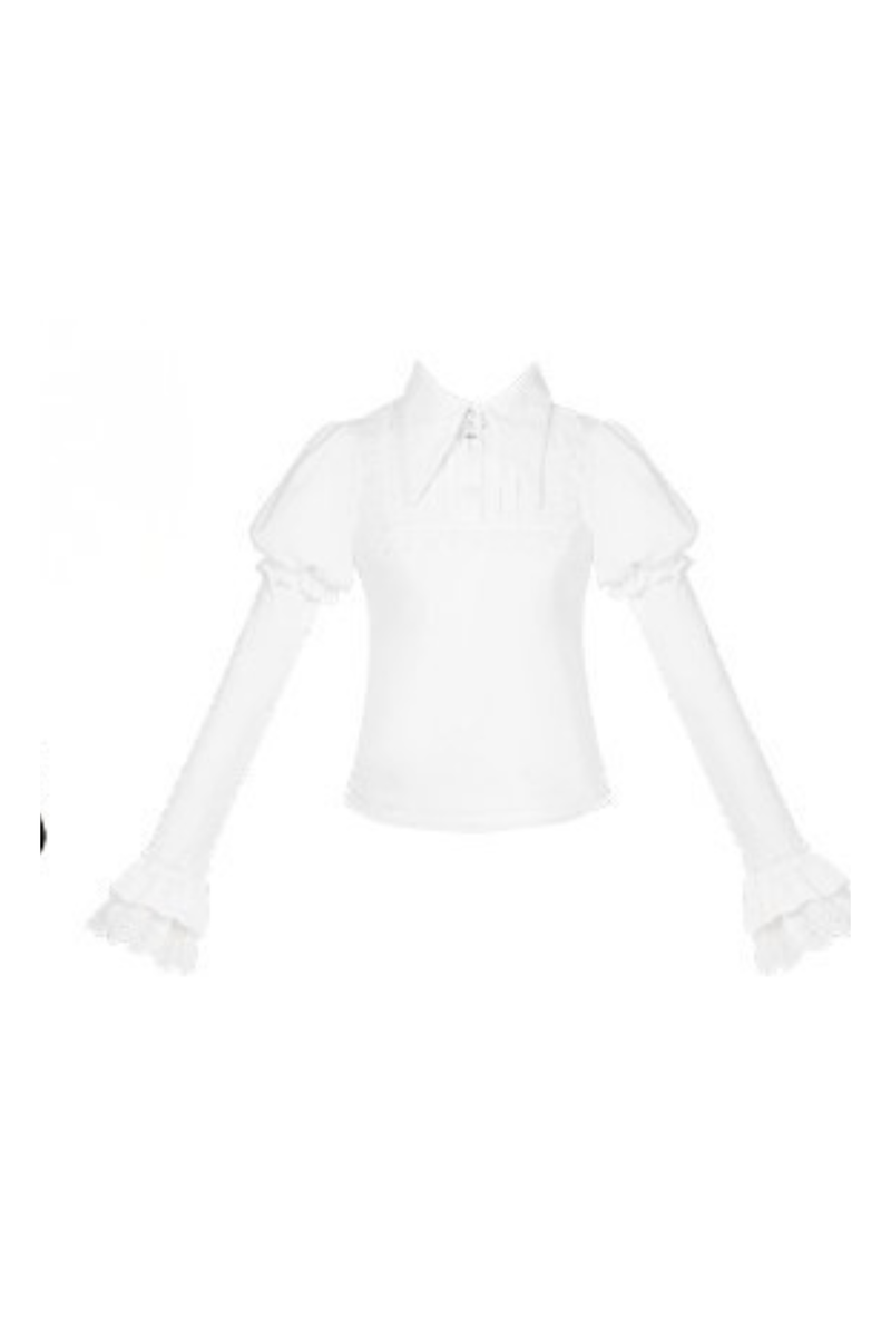 Sweet Lolita Flare Jumper Skirt + Tops + Hat + Ribbon + Collar