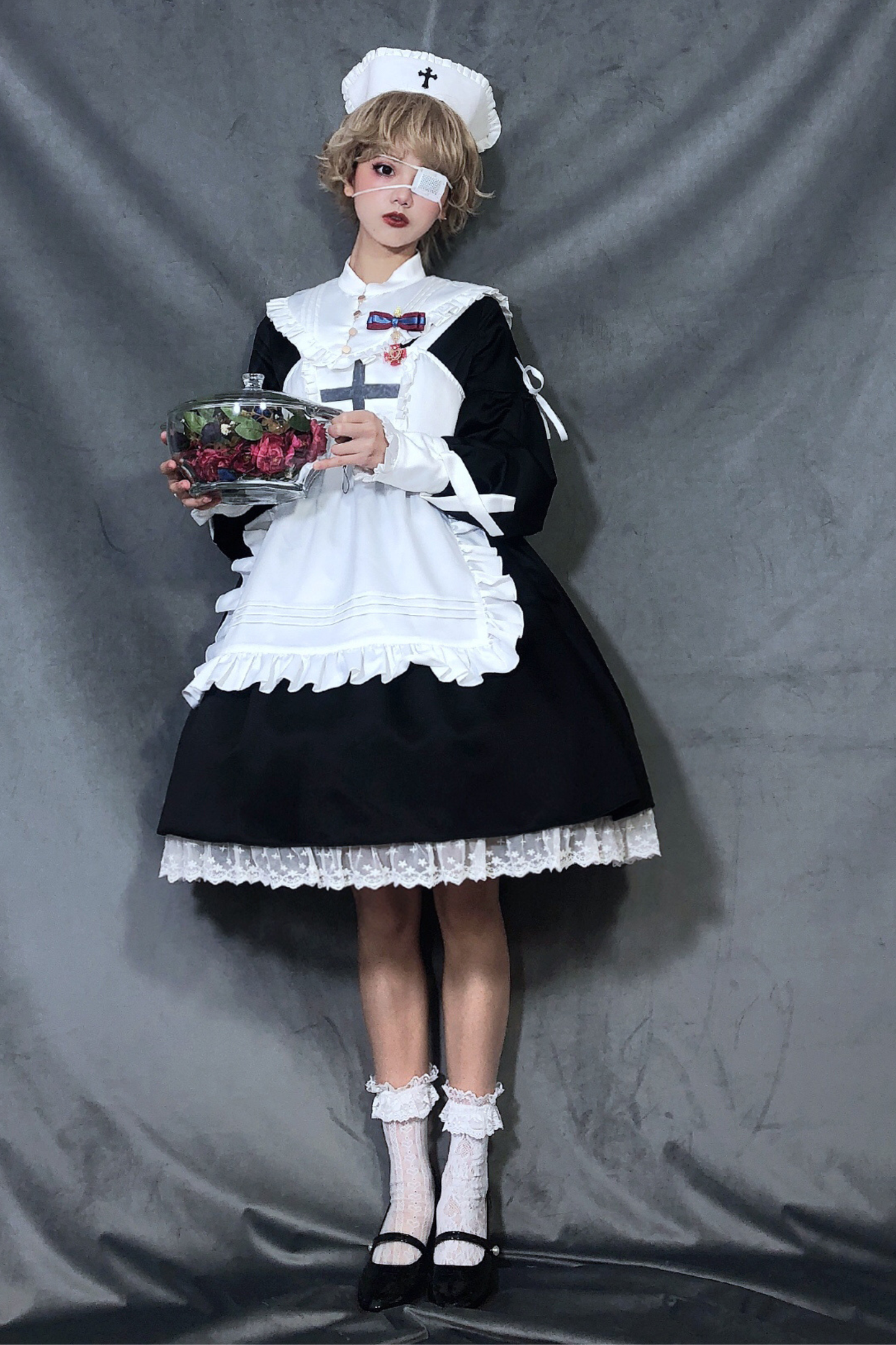 Lantern Angel Maid Lolita Dress + Apron + Detachable Collar