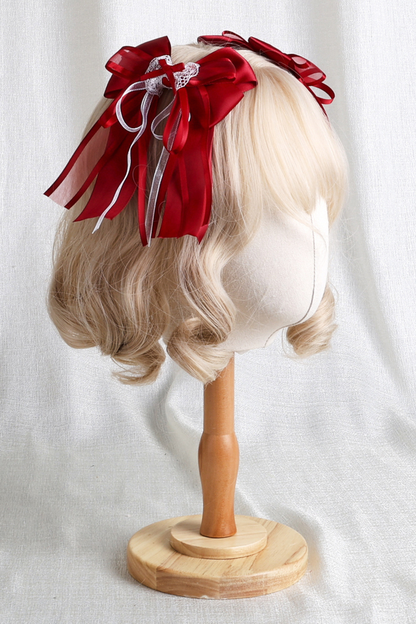 Rose Lace Lolita Bonnet + Hat + Hairband + Clip Hat + Crown