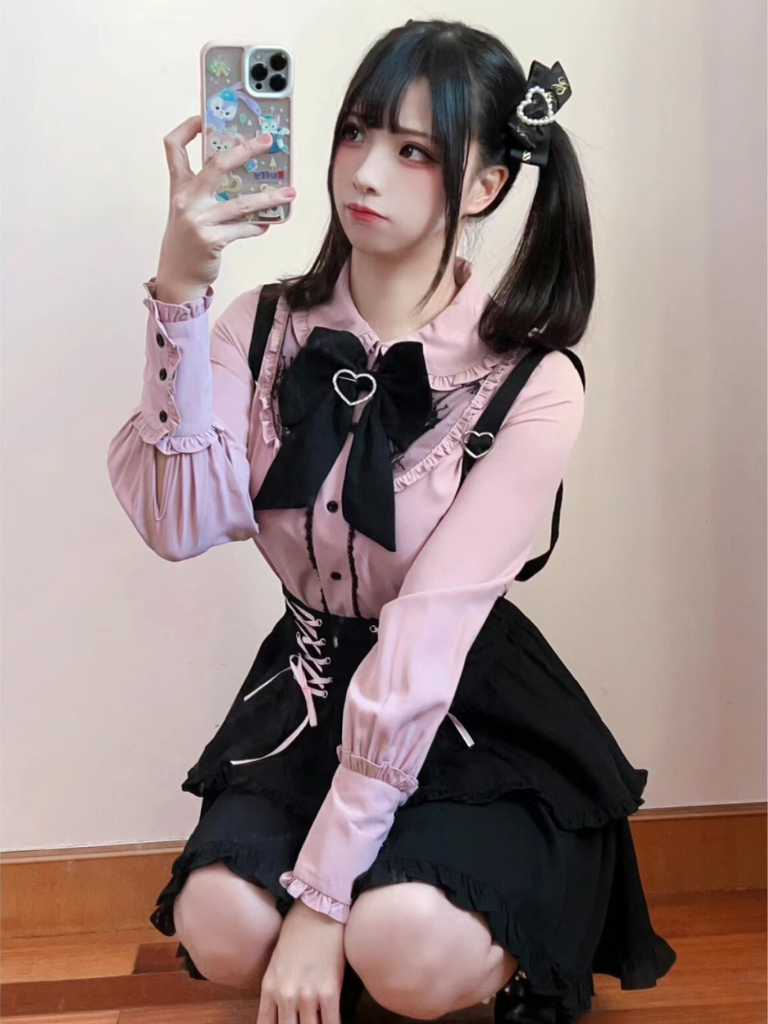 Jirai Blouse + Suspender Skirt Set